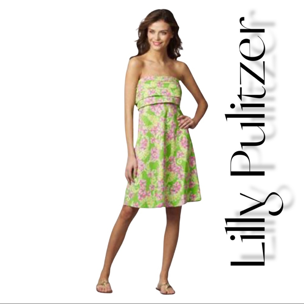 Lilly Pulitzer Strapless Coral Me Crazy Dress